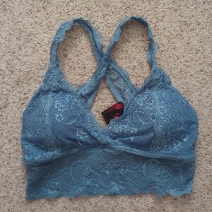 Blue Lace Bralette Size XL New With Tags